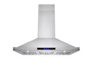 AKDY 36 Stainless Steel Island Mount Range Hood 870 CFM Touch Screen Display Light Lamp Baffle Filter Ductless Vented Cooking Fan Stove Kitchen Vents LED