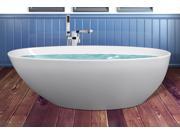 AKDY 69 Acrylic Bathtub Freestanding Bathroom Shower Spa Body Contemporary Oval Rounded Bath Tub Modern Soaking W Freestanding Bathtub Faucet