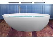 AKDY 69 Acrylic Bathtub Freestanding Bathroom Shower Spa Body Contemporary Oval Rounded Bath Tub Modern Soaking W Freestanding Bathtub Faucet