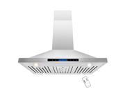 AKDY® 36 Stainless Steel Island Mount Dual LED Touch Control Panel Kitchen Range Hood w Remote