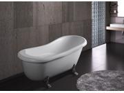 AKDY 67 Modern Luxurious Acrylic Freestanding Bathtub with Curved Edges and Gothic style Legs in Glossy White