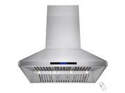 AKDY 48 Stainless Steel Wall Mount Range Hood with Touch Screen Display Halogen Lights Baffle Filter Vented Cooking Fan Stove Kitchen Vents