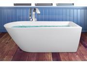 AKDY 69 Acrylic Bathtub Freestanding Bathroom Shower Spa Overflow Body Contemporary Rectangular Rounded Bath Tub Modern Soaking W Tub Filler