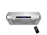 AKDY 36 Stainless Steel Under Cabinet Range Hood Touch Panel Kitchen Cooking Fan with Remote