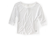 Aeropostale Womens Metallic 3 4 Sleeve Graphic T Shirt 102 M