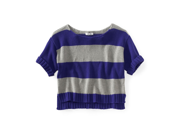 Aeropostale Womens Stripe Wide fit Cropped Knit Sweater 568 M