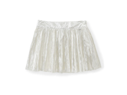 Aeropostale Womens Cotton Metallic Side zip Pleated Skirt 044 3 4