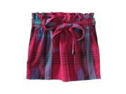 Aeropostale Womens Plaid Belted Pleated Skirt veryberry XS