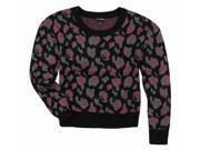 Ecko Unltd. Womens Animal Print Cropped Knit Sweater black XS