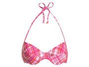 Aeropostale Womens plaid underwire halter swim top Wild Pe XS 9377