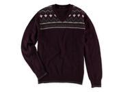 Sean John Mens Printed Wool Pullover Knit Sweater plum 2XL