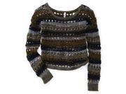 Aeropostale Womens Tri Tone Crochet Knit Sweater 404 XL