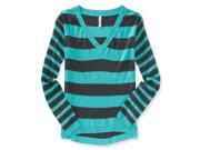 Aeropostale Womens Striped V Neck Knit Sweater 487 S