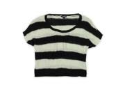 Ecko Unltd. Womens Cropped Striped Knit Sweater blacks S