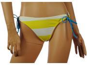 Aeropostale Womens wide striped back print swim bottoms Neon Yellow M