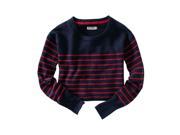 Aeropostale Womens Long Sleeve Opposite Stripe Knit Sweater navyniblue S