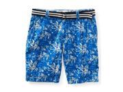Aeropostale Mens Belted Tropical Pattern Casual Chino Shorts 433 28