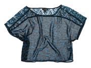 Ecko Unltd. Womens Printed Lace Crop Pullover Blouse seablue XL