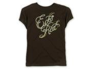 Ecko Unltd. Womens Sequins Er Graphic T Shirt brwn L