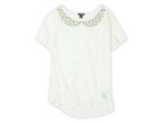 Ecko Unltd. Womens Studded Collar Embellished T Shirt white M
