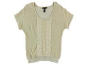 Style co. Womens Lace Pullover Sweater winterwhite M