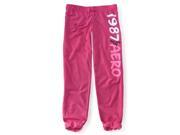 Aeropostale Womens Ankle Length Pajama Sweatpants pink66 XS 32