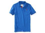 Aeropostale Mens Pigeon Contrast placket Pique Rugby Polo Shirt 793 XS