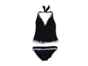 Profile Womens Kaleidoscope Wire Free 2 Piece Tankini black 10