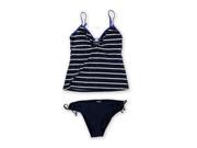 Nautica Womens Keyhole Side Tie 2 Piece Bikini nvy 8