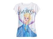 Disney Girls Let It Go Graphic T Shirt wht XL