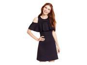 Material Girl Womens Ruffled Fit Flare A line Dress caviarblack S