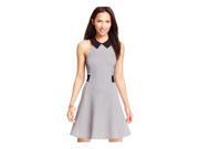 Material Girl Womens Collared Illusion A line Dress caviarblkcmbo L