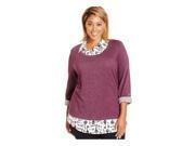 Style co. Womens Layered Tab Sleeve Pullover Sweater keytomyheart 0X