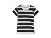 Ecko Unltd. Womens Stripe Slub Graphic T Shirt black L