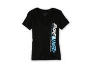 Ecko Unltd. Womens Solid Slub Graphic T Shirt black L
