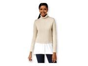 Style co. Womens Layered Look Turtleneck Pullover Sweater teabiscuithtr M