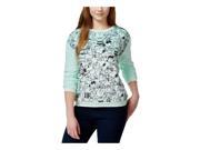 Hybrid Womens Furry Fleece Peanuts Sweatshirt mint XS