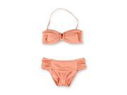 bar III Womens Bandeau U Bar 2 Piece Bikini peach XS