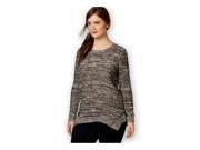 Style co. Womens Asymmetrical Hem Metallic Knit Sweater neutralcombo 3X