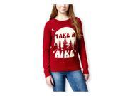 Mighty Fine Womens Hike LS Knit Sweater burgundy L