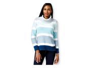 Style co. Womens Cowl Neck Pullover Sweater tranqseacombo L