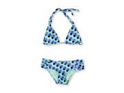 bar III Womens Hexagon Side Tab 2 Piece Bikini aquatint S