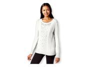 Grace Elements Womens Embellished Cable Knit Pullover Sweater winterwhite M