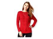 American Living Womens Marled Metallic Pullover Sweater richred 2XL