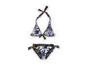 Tommy Bahama Womens Tiki Moon Side Tie 2 Piece Bikini taupewhite XS