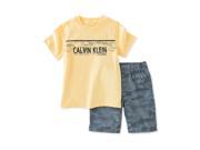 Calvin Klein Boys 2 Piece Ripstop Graphic T Shirt yellogry 3T