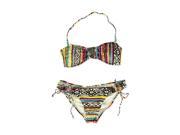 Hobie Womens Printed Middle Gather 2 Piece Bandeau mlt S