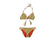 Lucky Brand Womens Santiago Side Tab U Wire 2 Piece Bikini sunrise S