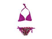 Becca Womens Solid Ring Side Tie 2 Piece Bikini flp M