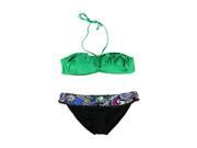 Kenneth Cole Womens Seaf Sash Banded 2 Piece Bikini grncob S